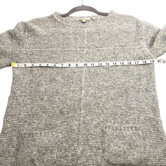 Barbour Womens Malvern patch pocket Crew Sweater Size 8 light Gray textured - Picture 10 of 12